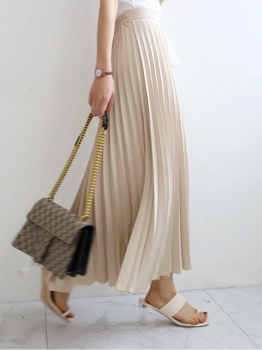 Spring Elegant Pleated Skirt